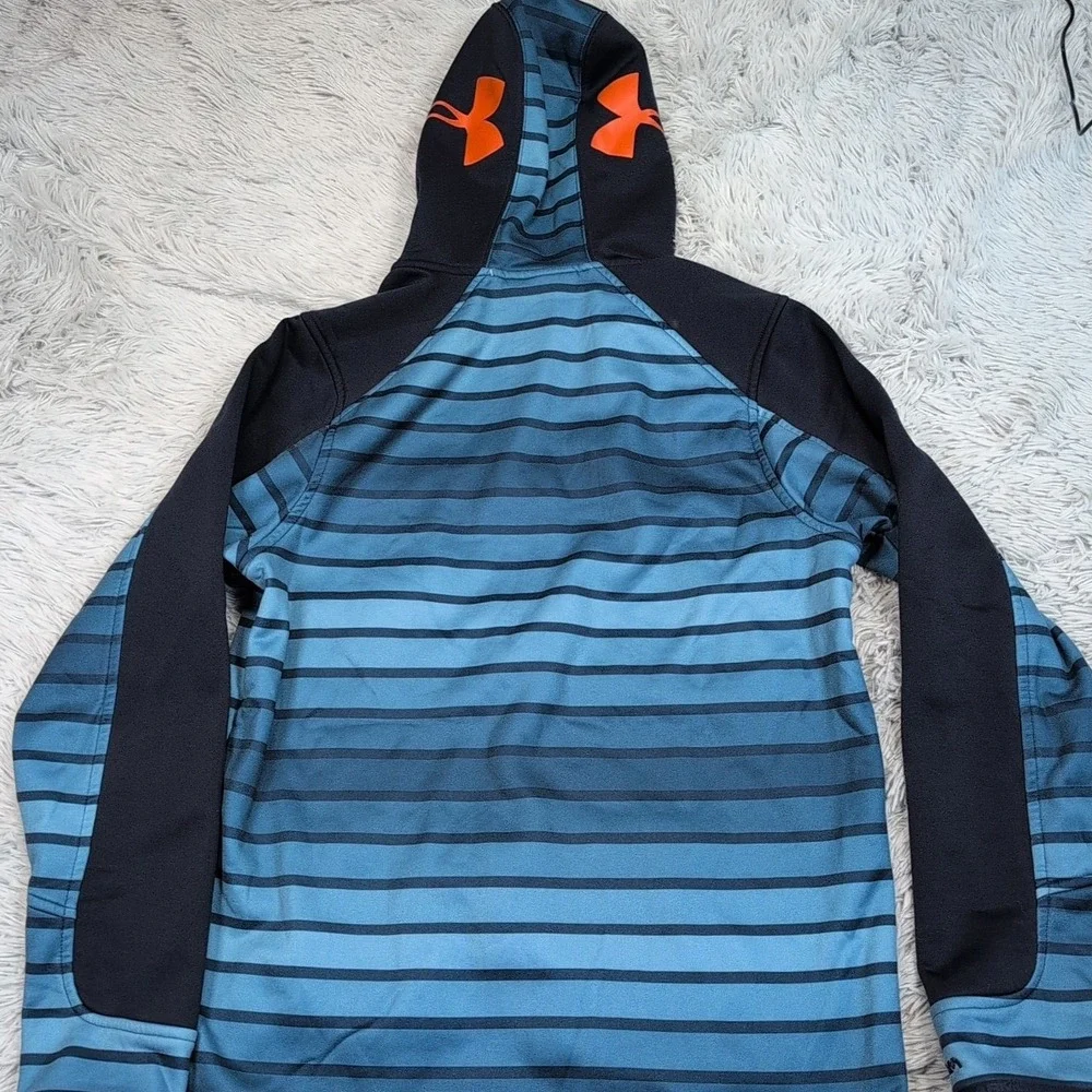 Under Armour Sweatshirt Mens S Blue Hoodie Pocket‎ Loose Athletic Active Zip Up